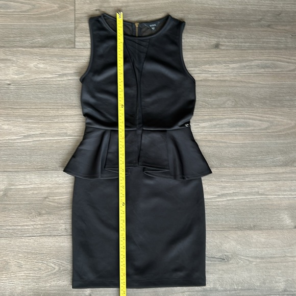 GUESS fitted peplum cocktail dress. Full mesh back & sexy mesh detail on front. - Picture 7 of 9